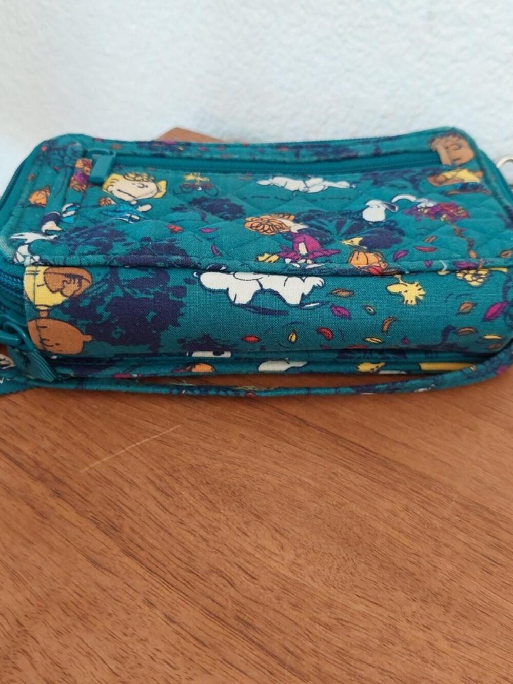 Vera Bradley Peanuts Fall Meadow RFID All in One Crossbody Bag Wallet Snoopy Tea - Picture 7 of 8